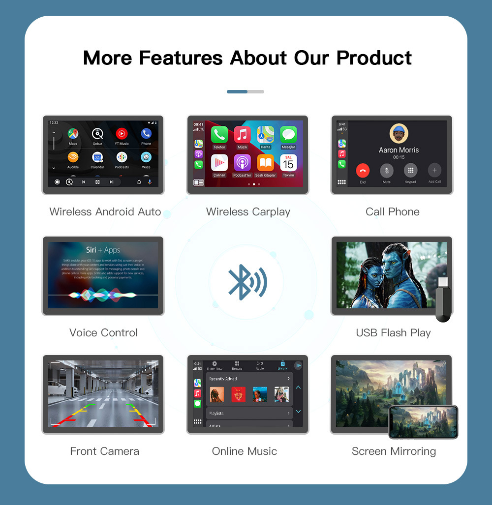 Applicable to overseas Toyota wireless carplay interconnection Android auto smart car navigation module cross-border