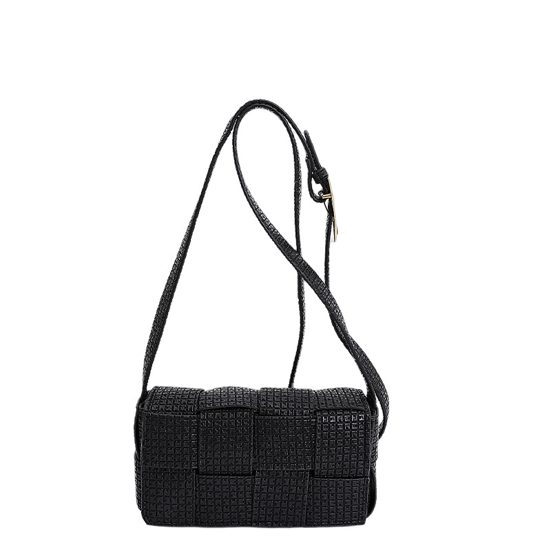 2025 nuevo otoño trenzado empalme de color sólido personalidad simple temperamento fresco estilo de hombro bolso de viaje