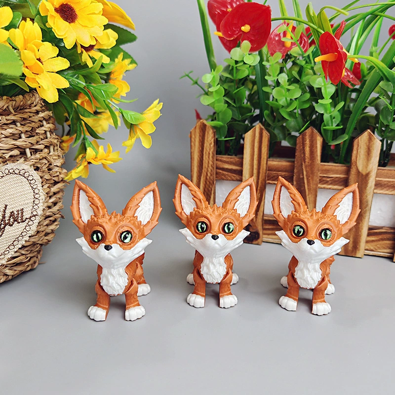 3D-печатная фигурка лисы, полярной лисы, милая и очаровательная, креативный дизайн, фигурка животного, уникальный подарок-украшение для любителей