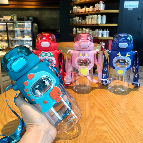 Children's cute Dudu direct drinking space cup plastic water cup large capacity men's portable water bottle straw children's water bottle TRITAN