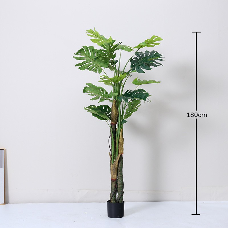 Simulación de plantas verdes estereoscópicas hojas de tortuga de espalda de alta gama de lujo ligero en maceta decoración interior decoración suave paisaje falso planta