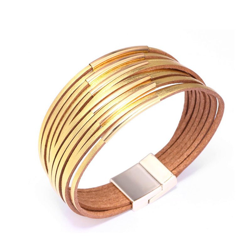 Cross-Border E-Commerce New Jewelry Multi-Layer Woven Leather Bracelets Women's Bracelets Accessories Bracelets European and American Jewelry Fashion