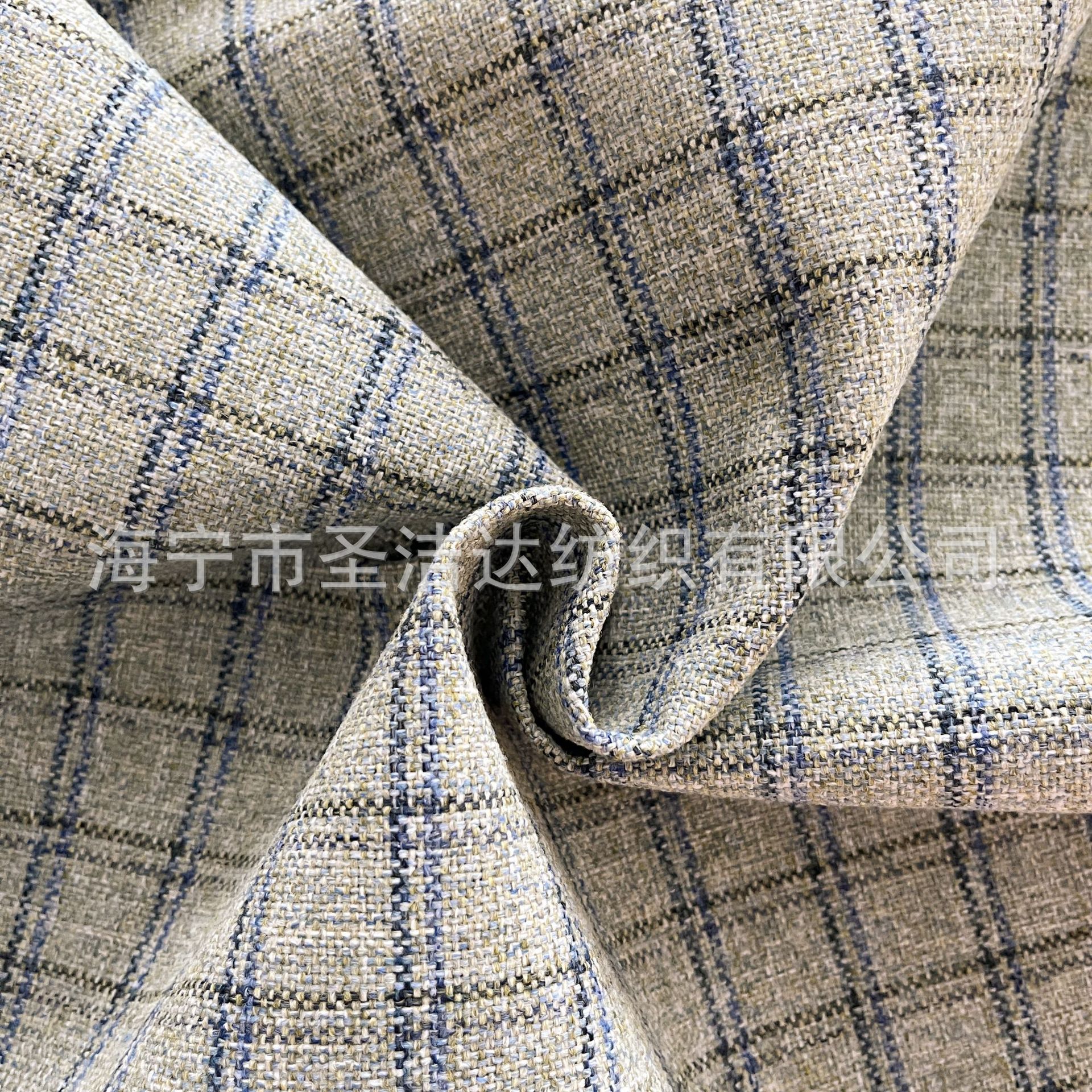 739新款沙发布全涤仿涤棉纯色彩麻色织面料批发厂家直销