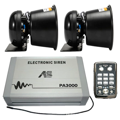 PA3000P5 car-mounted wireless siren Car horn/tweeter - pa3000p5-main-unit-round-speaker-set-12v
