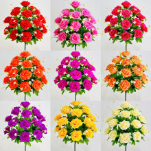 仿真花18头高秆公主玫瑰假花高档客厅装饰室内客厅摆件花落地插花