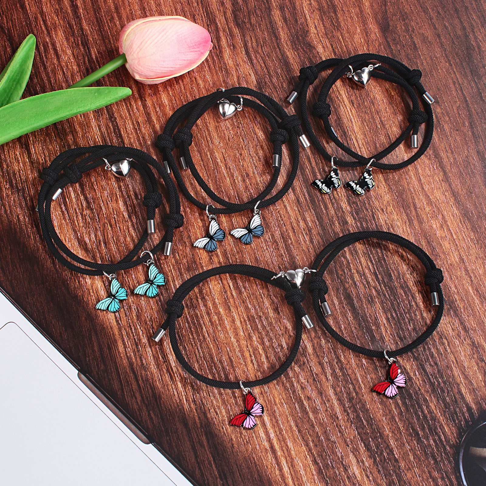 9g Weight Zinc Alloy Pendant Material Bracelets Classification 1 Pair Quantity Anniversary Occasion Alloy Material Insect Pattern Couple Gender Inlay Design Cartoon Style Style Cartoon Style Insect Alloy Inlay Couple Bracelets 1