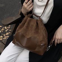 休闲复古大容量女式双肩包2025新款通勤后背包多功能单肩包托特包