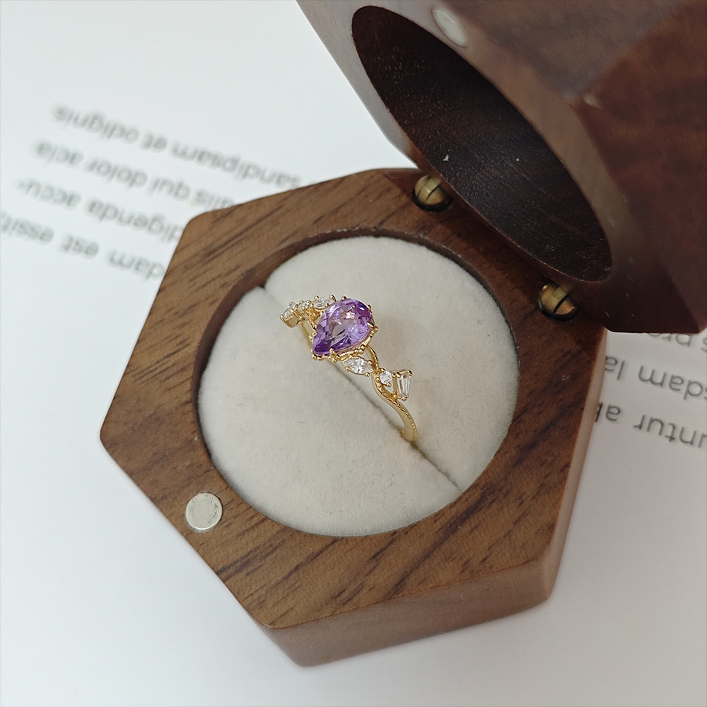 925 Sterling Silver, Crystal Material 1 Piece 925 Sterling Silver Crystal Geometric Rings