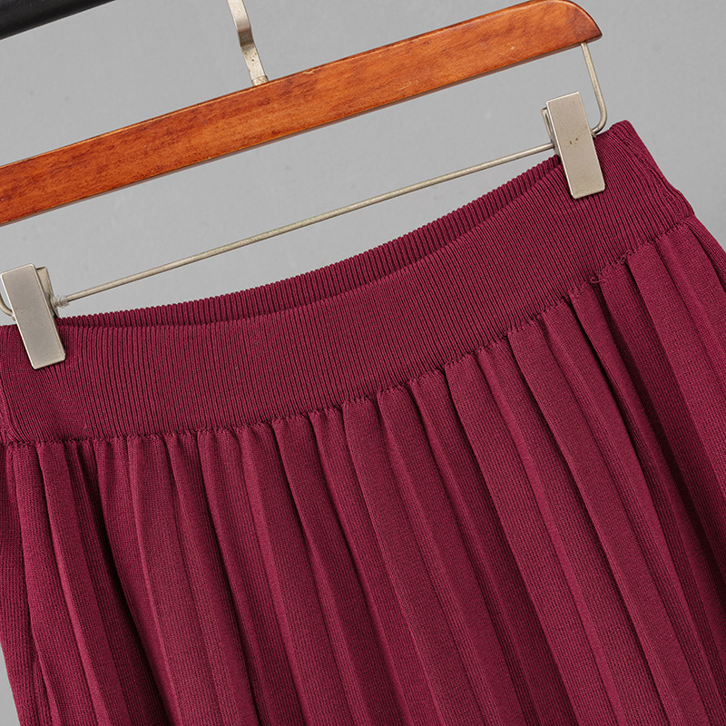 Women's Knitted Two Piece Cardigan And A-line Skirt Set Casual_voghion.com