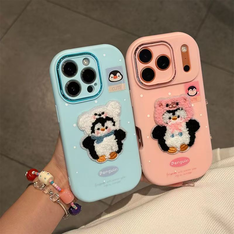 可爱布企鹅适用苹果17PROMAX手机壳15/16华为荣耀小米手机壳软壳