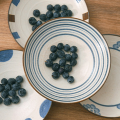 西田木雨意濃小食碟日式釉下彩醬料小深盤吐骨碟粗陶味碟小盤子