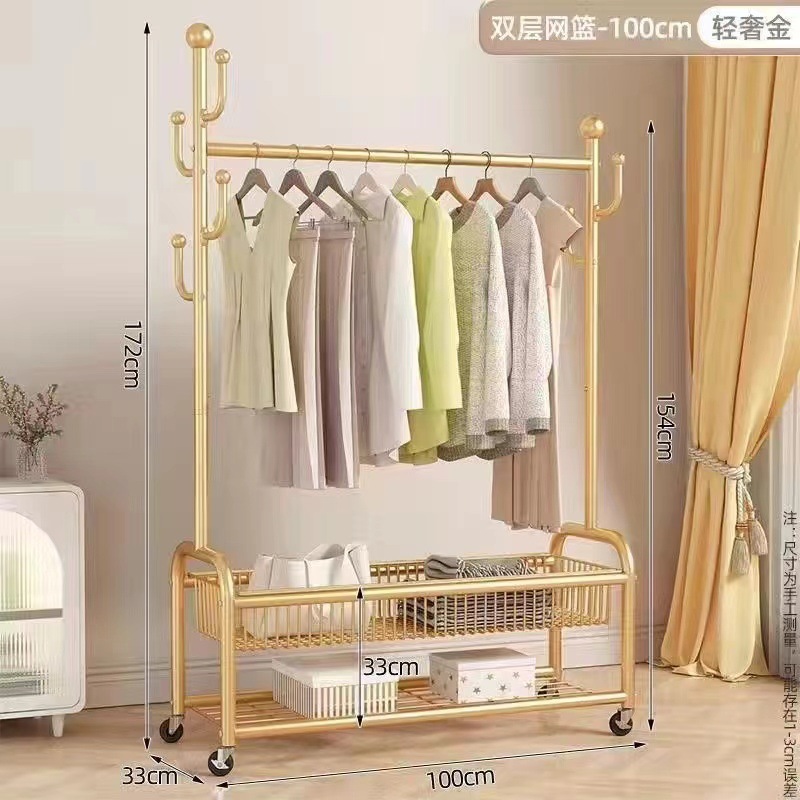 Роскошная золотая двухслойная корзина для хранения длиной 100 см.