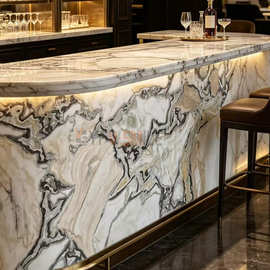 定制加工大理石餐桌一体岛台modern design marble counter