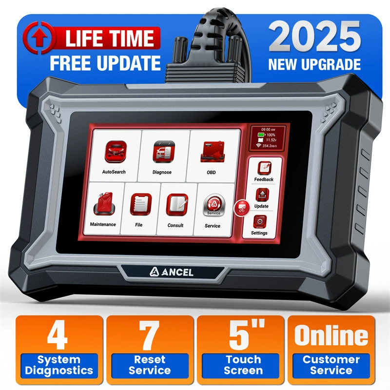 ANCEL DS100 Автомобильный четырехсистемный детектор Техническое обслуживание сброса Инструмент OBDII Диагностика зарубежная версия