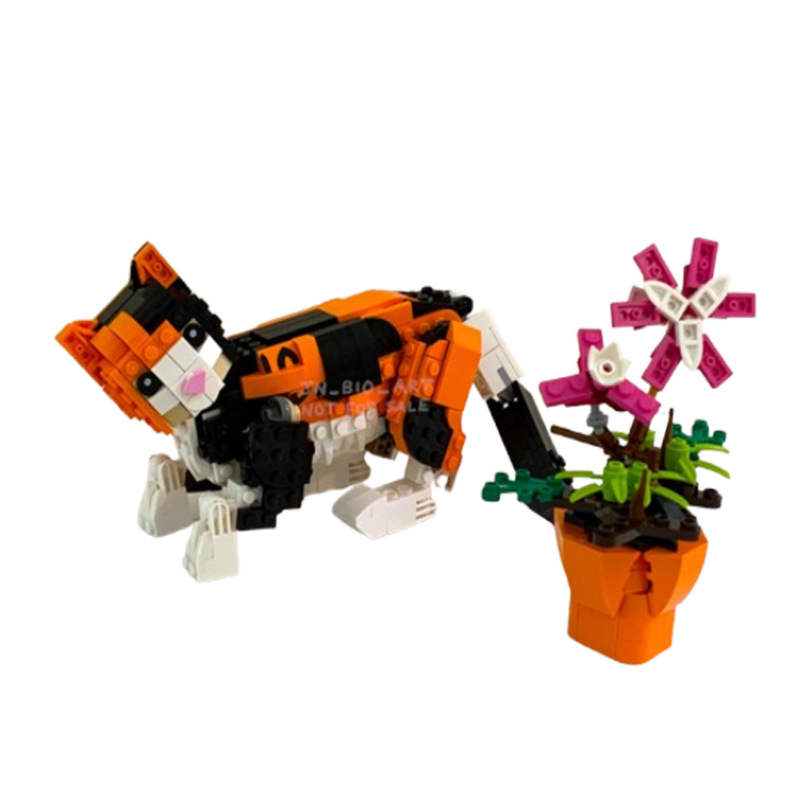 Building Blocks Kitten Model Assembly Set For Kids And Adults_voghion.com