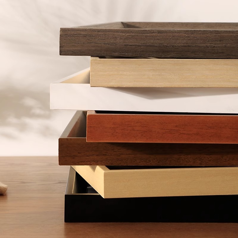 Wall wooden photo frame from natural wood