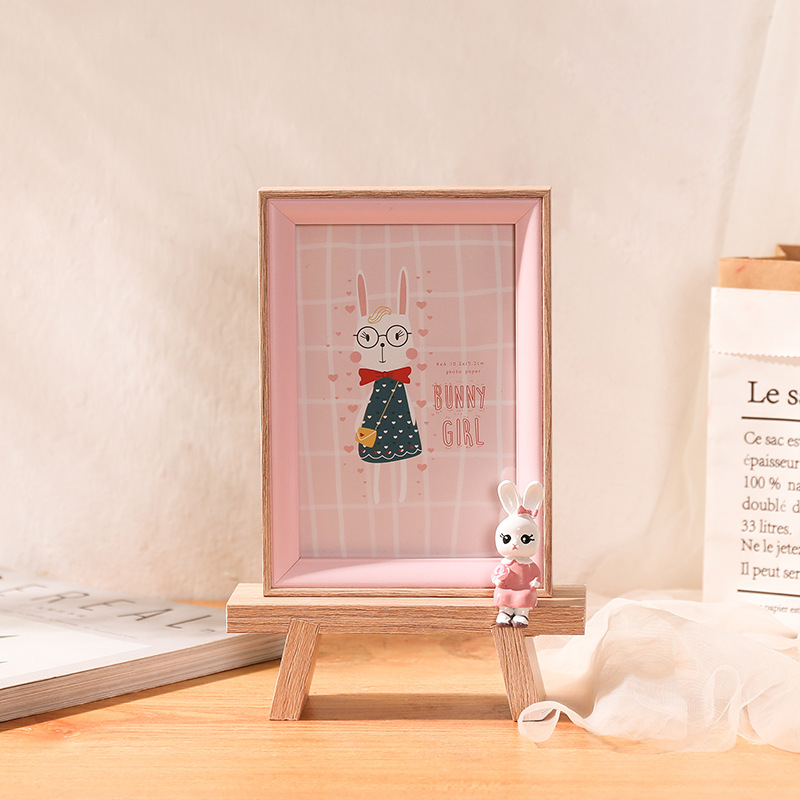 6寸创意动漫卡通相框摆台儿童照片相架宝宝可爱北欧ins木质装饰框