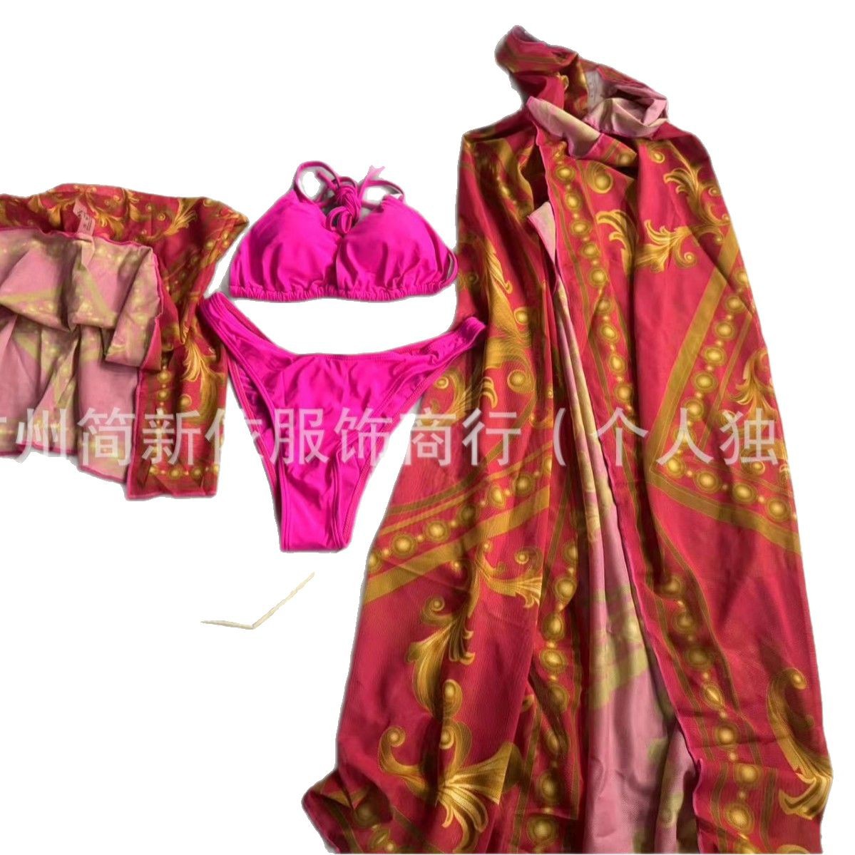 SHEIN bikini nuevo estilo vacaciones en la playa set de tres o cuatro piezas conservador split bañador spa