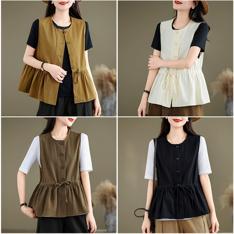 На самом деле 2024 осенний художественный свободный тонкий с круглым вырезом