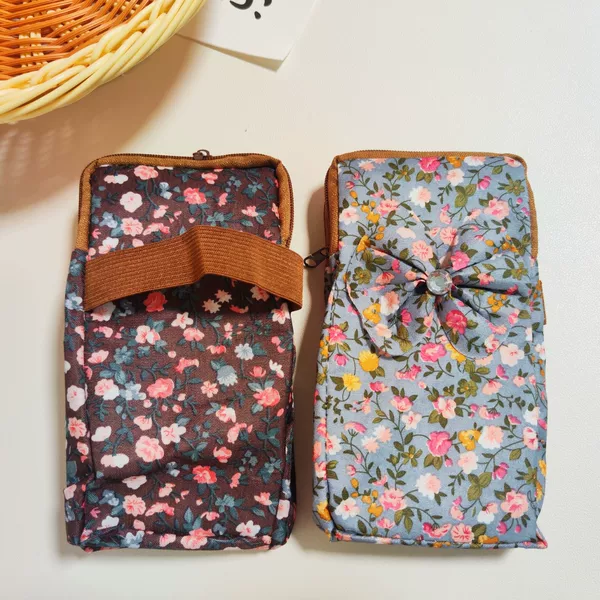 Floral Arm Bag Pastoral Style Coin Purse Women's Mobile Phone Bag Canvas Sports Bag Simple Joker Factory Leather Wholesale