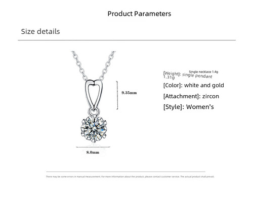 Live Stream Supply Korean Style Snowflake Necklace Pendant, Female Snowflakes Dancing Silver 1 Carat Necklace Wholesale