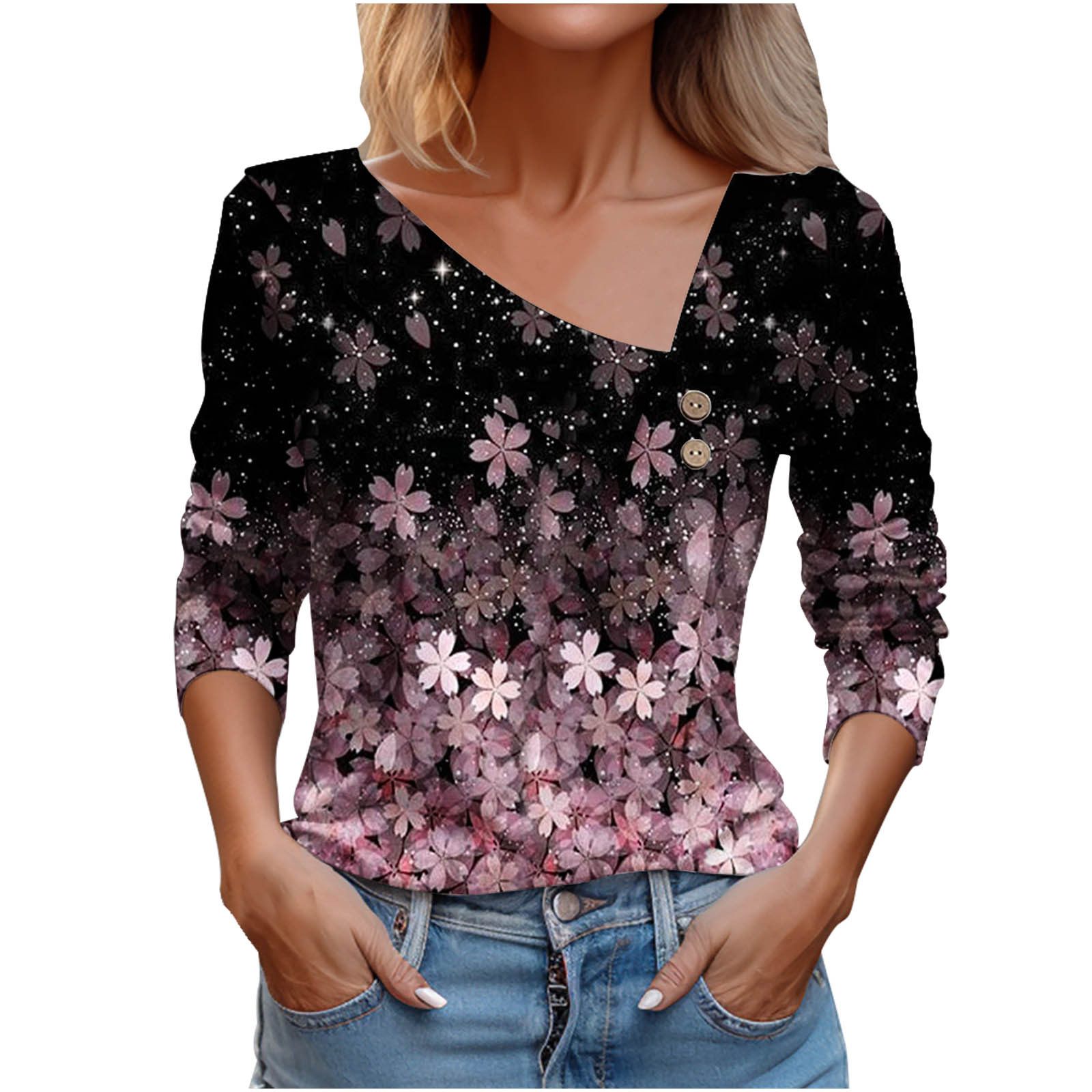 Trendy V-neck T-shirt