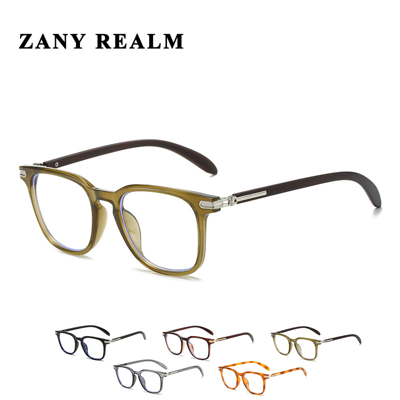 Nuevo marco negro anti-azul claro gafas lisas en línea celebridad ins grano de madera dulce chica Colegio caja miopía gafas fabricante en stock