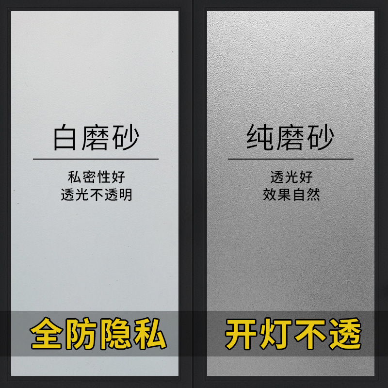 Self-Adhesive Frosted Glass Sticker Office Window Anti-Privacy Glue-Free Glass Sticker Translucent Opaque Glass Film