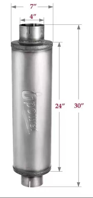 Exhaust pipe | with welded mid-section vortex - 03-30-7-4large-barrel