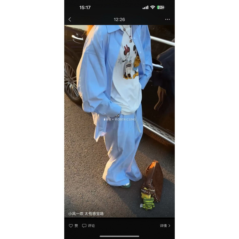 欧洲站2025新款欧货韩版女翻领单排扣衬衫+阔腿裤高级感两件套潮|undefined