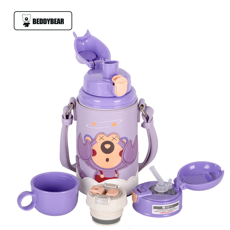 Oso de los niños serie completa taza de vacío bebé taza de agua con paja jardín de infantes al por mayor beber hervidor de agua taza de regalo caja