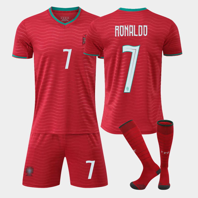 2026 Portugal Home and Away Jerseys Children's Football Uniforms No. 7 Cristiano Ronaldo No. 8 Bruno Fernandes Children's and Adult Cross-Border 2026 Portugal Home and Away Jerseys Children's Football Uniforms No. 7 Cristiano Ronaldo No. 8 Bruno Fernandes Children's and Adult Cross-Border