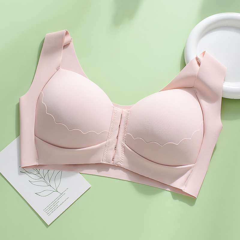 Ropa interior de hebilla frontal sin costuras de Estilo Chaleco transfronterizo de talla grande empuja hacia arriba la belleza hacia atrás Conjuntos de talla grande europeos y americanos de sujetador deportivo para mujer