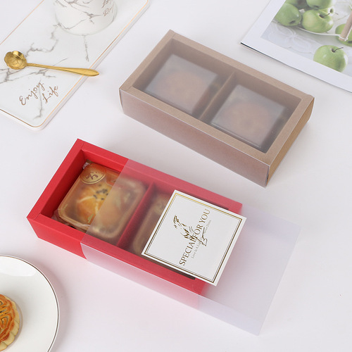 Ice-skinned egg yolk cake Mid-Autumn mooncake packaging box Snow Mei Niang kraft paper gift box chocolate box 100g