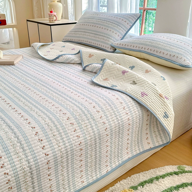 Комплект постельного белья из чистого хлопка класса А, три предмета для дома, стеганое хлопковое простыня, одинарное покрывало для татами, одинарное одеяло-плед, домашний текстиль Наньтун.