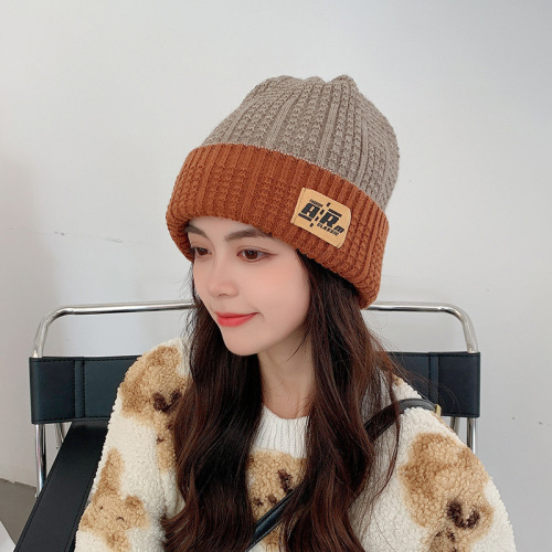 Women's Winter Casual Universal Beanie Cap, Knitted Korean Style Puff Cap for Autumn and Winter, Ear Protection, Warm and Cozy Postpartum Hat