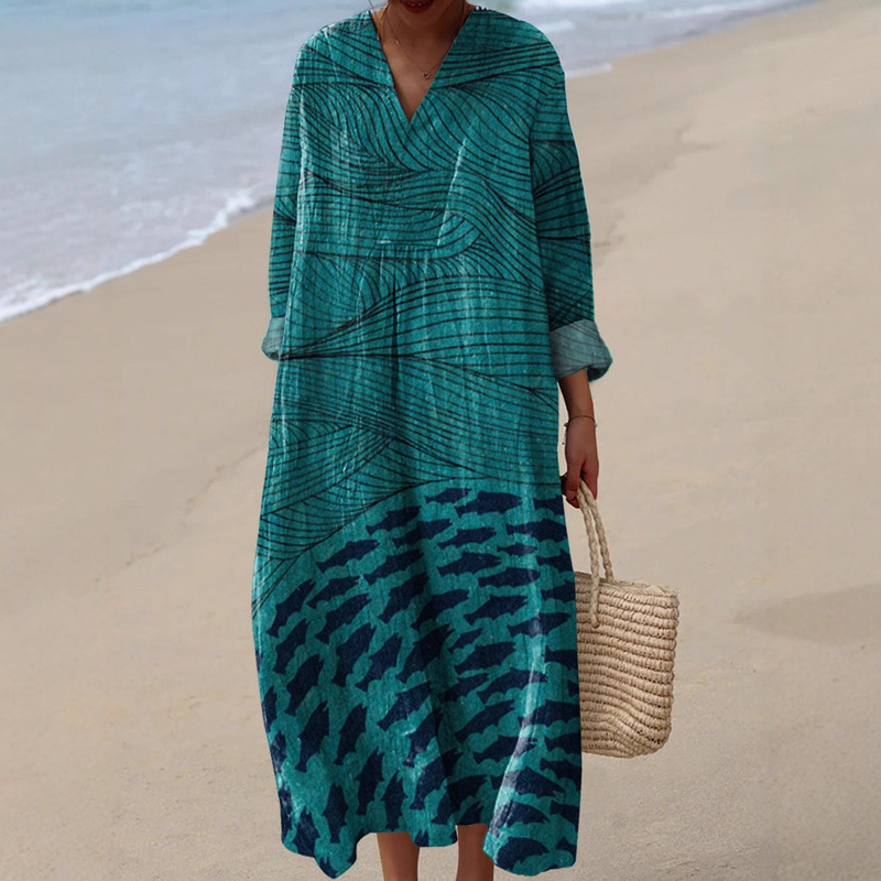 2025 Cross-Border Amazon Long-Sleeve Shirt Dress for Women, Casual Floral 3D Printed Long-Sleeve Dress, Ready to Ship 2025 Cross-Border Amazon Long-Sleeve Shirt Dress for Women, Casual Floral 3D Printed Long-Sleeve Dress, Ready to Ship