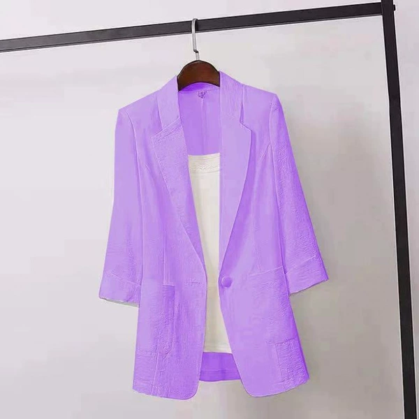 Three-quarter sleeve small suit---Purple