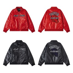 アメリカンクロスボーダー Avirex X TRAPSTAR レザージャケット キルティングジャケット ルーズ ヒップホップ ハイストリート 男女兼用
