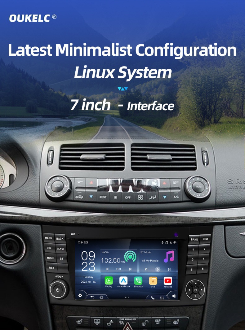 7inch Suitable for Mercedes-Benz E-Class W211 Car Central Control Large Screen Navigation Carplay Player