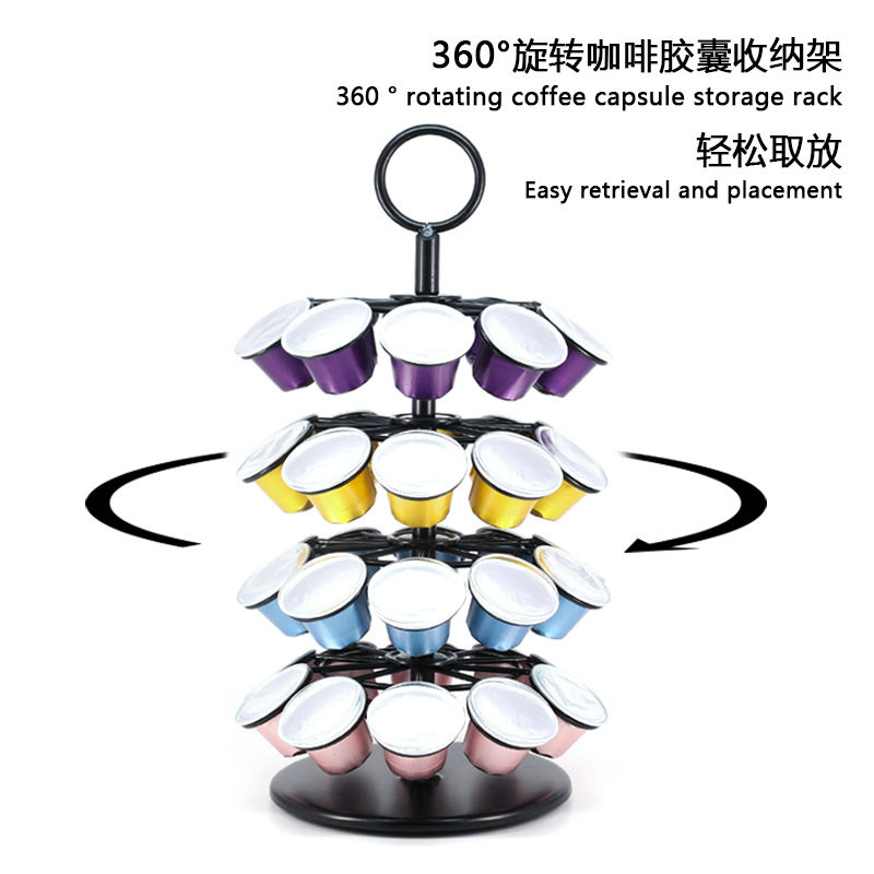 Compatible con Nespresso cápsulas de café árbol de Navidad 40 cápsulas de café almacenamiento estante de suelo giratorio