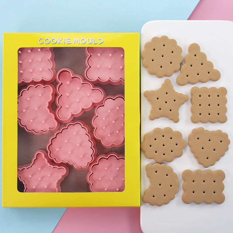 复古波浪梅花饼干模具家用圆形曲奇切模饼干馒头模具翻糖烘焙工具