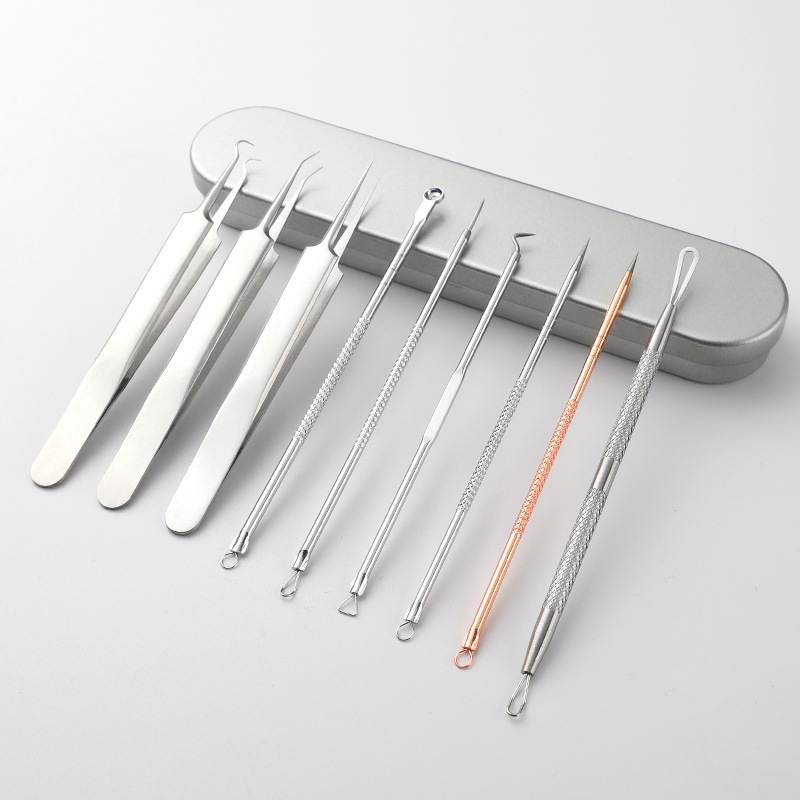 Stainless Steel Acne Needle Set Acne Clip Cell Clip Acne Needle Acne Removal 4-piece Set Beauty Tools Wholesale