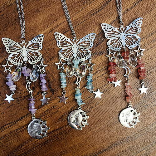 Amazon's best selling suncatcher butterfly style sun and moon accessories crystal ball wind chime sun catcher