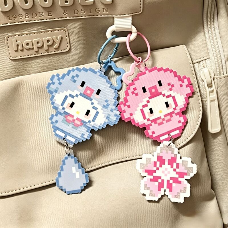 Cartoon Acrylic Keychain Cute Pixel Pufferfish Pendant Student Backpack Decoration Bag Accessory Best Friend Gift