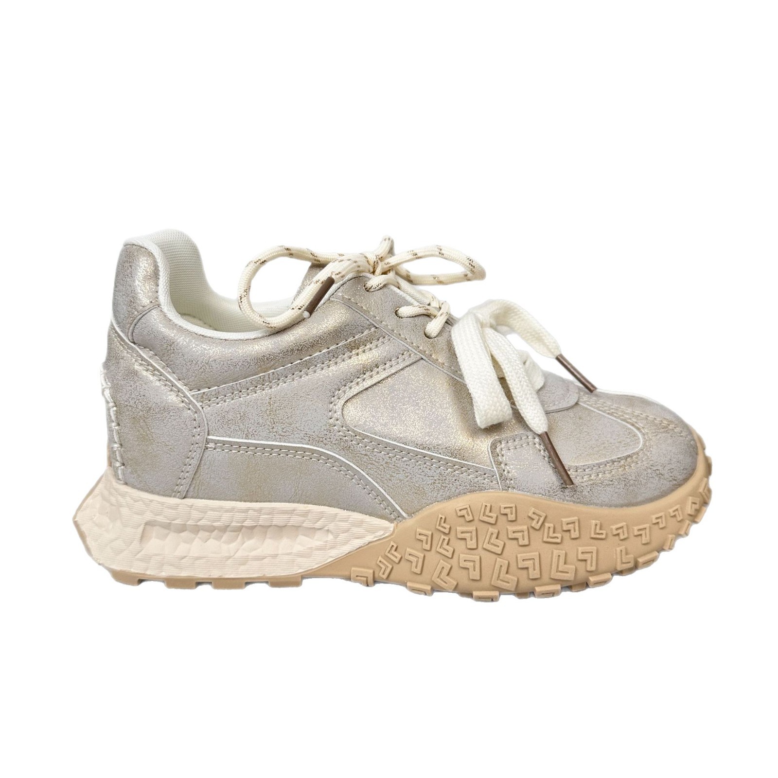 A9911 zapatos de entrenamiento alemán de champán dorado de suela gruesa de nicho, zapatos de Forrest Gump, zapatos casuales de todo fósforo, zapatos de niña image 6