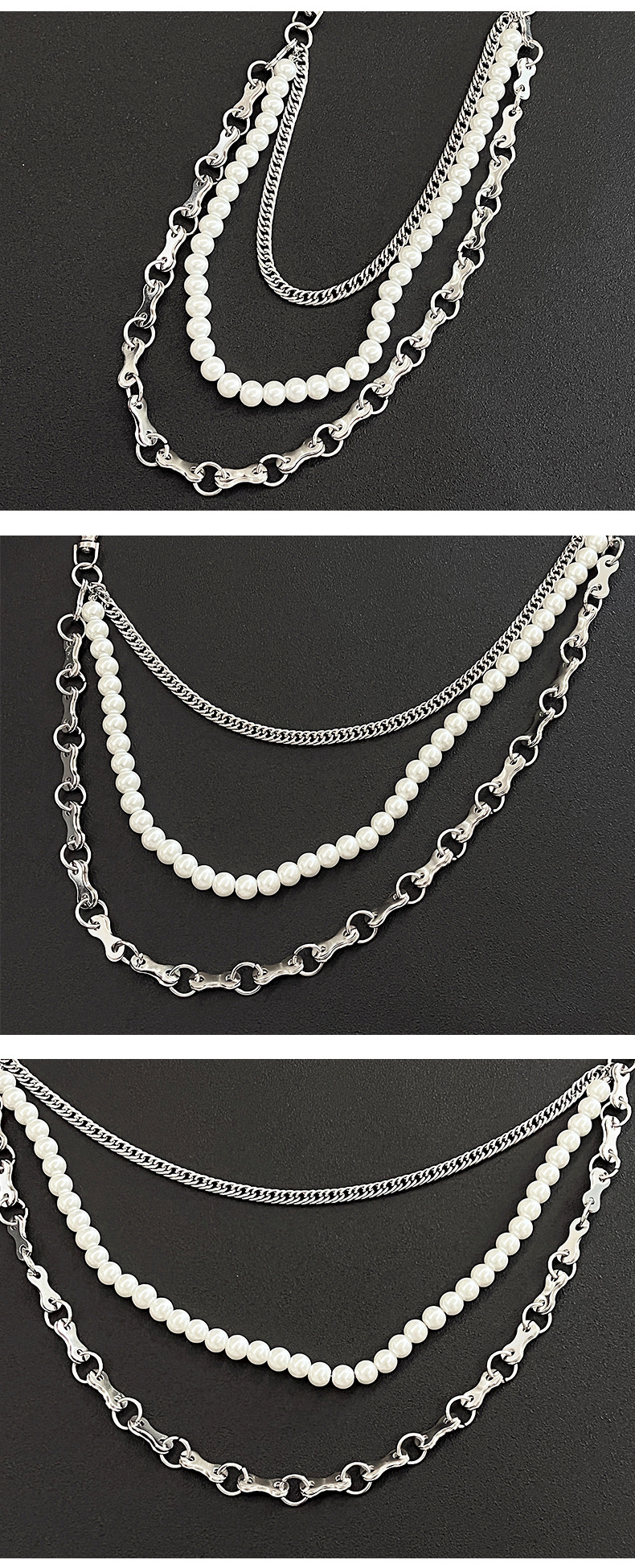 Punk Aksesuarları Kot Bel Hip Hop Dekorasyon Pantolon Moda İnci Zincir Askılı Süs Toptan_voghion.com