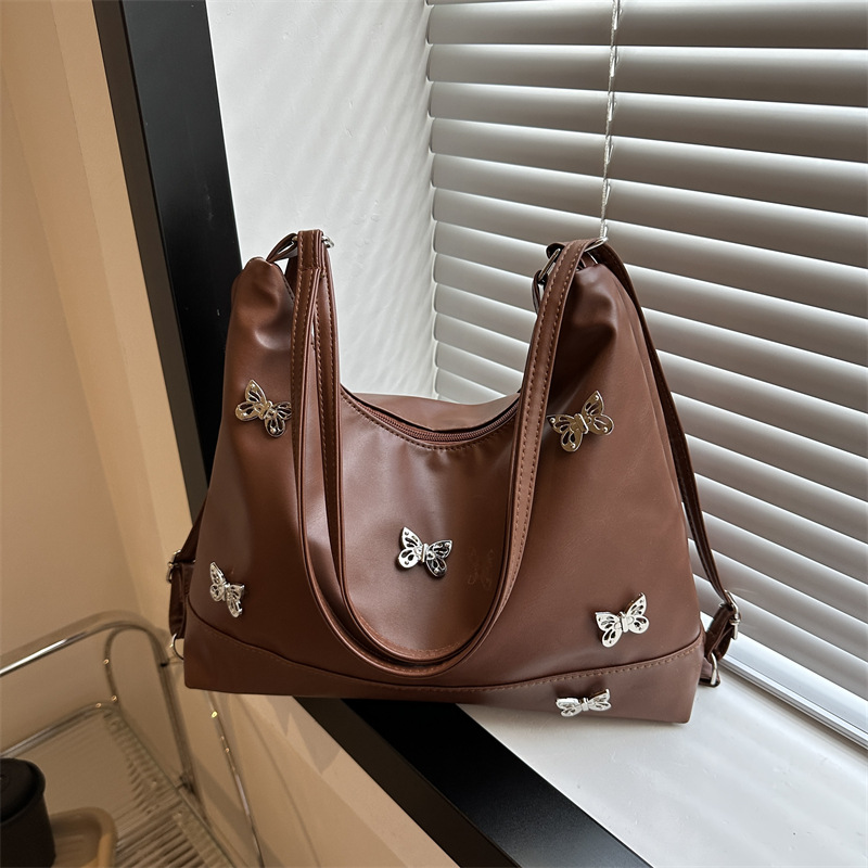 Cuero suave de gran capacidad moda textura Commuter suave bolsa de hombro las mujeres 2023 Otoño e Invierno estilo coreano bolsa