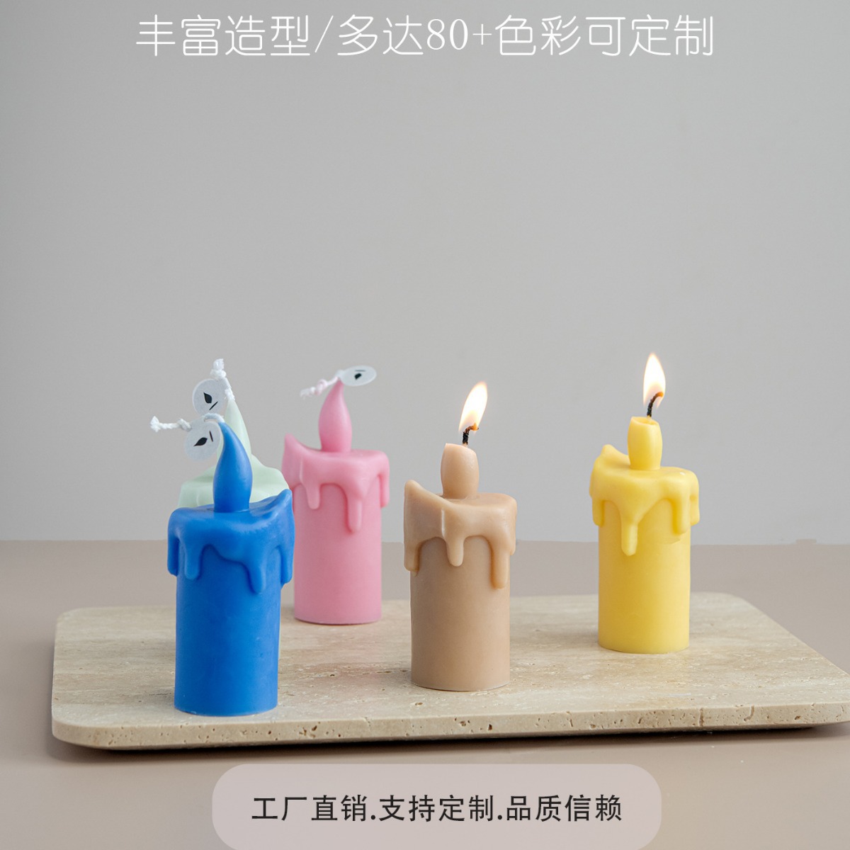 Transfronterizo dedicado hecho a mano lágrimas llama forma creativa vela mano regalo decoración del hogar rojo Amarillo Blanco verde