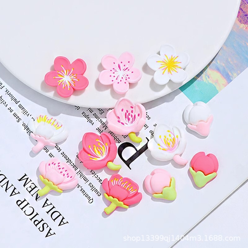 Peach Blossom Cherry Blossom Cream Adhesive Phone Case DIY Material Bag Handmade Stationery Box Hair Accessories Resin Accessories Peach Blossom Cherry Blossom Cream Adhesive Phone Case DIY Material Bag Handmade Stationery Box Hair Accessories Resin Accessories